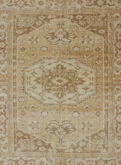 Medallion Design Oushak With Brown, Yellow, Golden Brown, and Cream. Oushakdesign rug in brown, taupe, cream, yellow with geometric large medallion design, rug/OB - 9299492, country of origin / type: India/ Oushak This hand knotted Oushak r... - Keivan Woven ArtsOB - 9299492 - 6230005 - 11338Rug