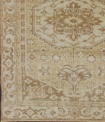 Medallion Design Oushak With Brown, Yellow, Golden Brown, and Cream. Oushakdesign rug in brown, taupe, cream, yellow with geometric large medallion design, rug/OB - 9299492, country of origin / type: India/ Oushak This hand knotted Oushak r... - Keivan Woven ArtsOB - 9299492 - 6230005 - 11338Rug