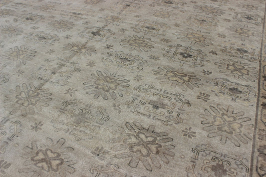 Keivan Woven Arts Hand Knotted Khotan Wool Rug With Sub - Geometric Design. This contemporary Khotan rug has been hand - knotted in wool and features a sub - geometric design rendered in tan and taupe colors. A complementary, multi - tiered border enc... - Keivan Woven ArtsOB - 9299796 - 592009 - 8519Rug