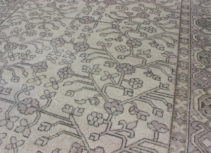Modern Hand - Knotted Khotan Rug in Wool with All - Over Design in Cream, Gray and Taupe. Measures: 5'6 x 8'6. This modern Indian Khotan rug has been hand - knotted in wool and features an all - over sub - geometric design rendered in cream, gray ... - Keivan Woven ArtsOB - 9300497 - 6270007 - 9651Rug