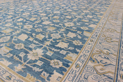 Khotan Design Rug with All - Over Sub - Geometric Pattern in Blue, Tan & Gold Khotan Design Rug, rug OB - 9333890 - 592044, country of origin / type: India / Khotan, circa Early - 21st Century. Measures: 10'0 x 14'0. - Keivan Woven ArtsOB - 9333890 - 592044 - 8525Rug