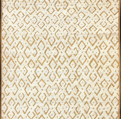 Modern Hand - Knotted Rug in Wool with Diamond Design in Marigold and Cream This modern Indian rug has been hand - knotted in wool and features an all - over, sub - geometric diamond design rendered in marigold and cream tones; making it a marvelous fit... - Keivan Woven ArtsOB - 9365738 - 2590032 - 13342Rug