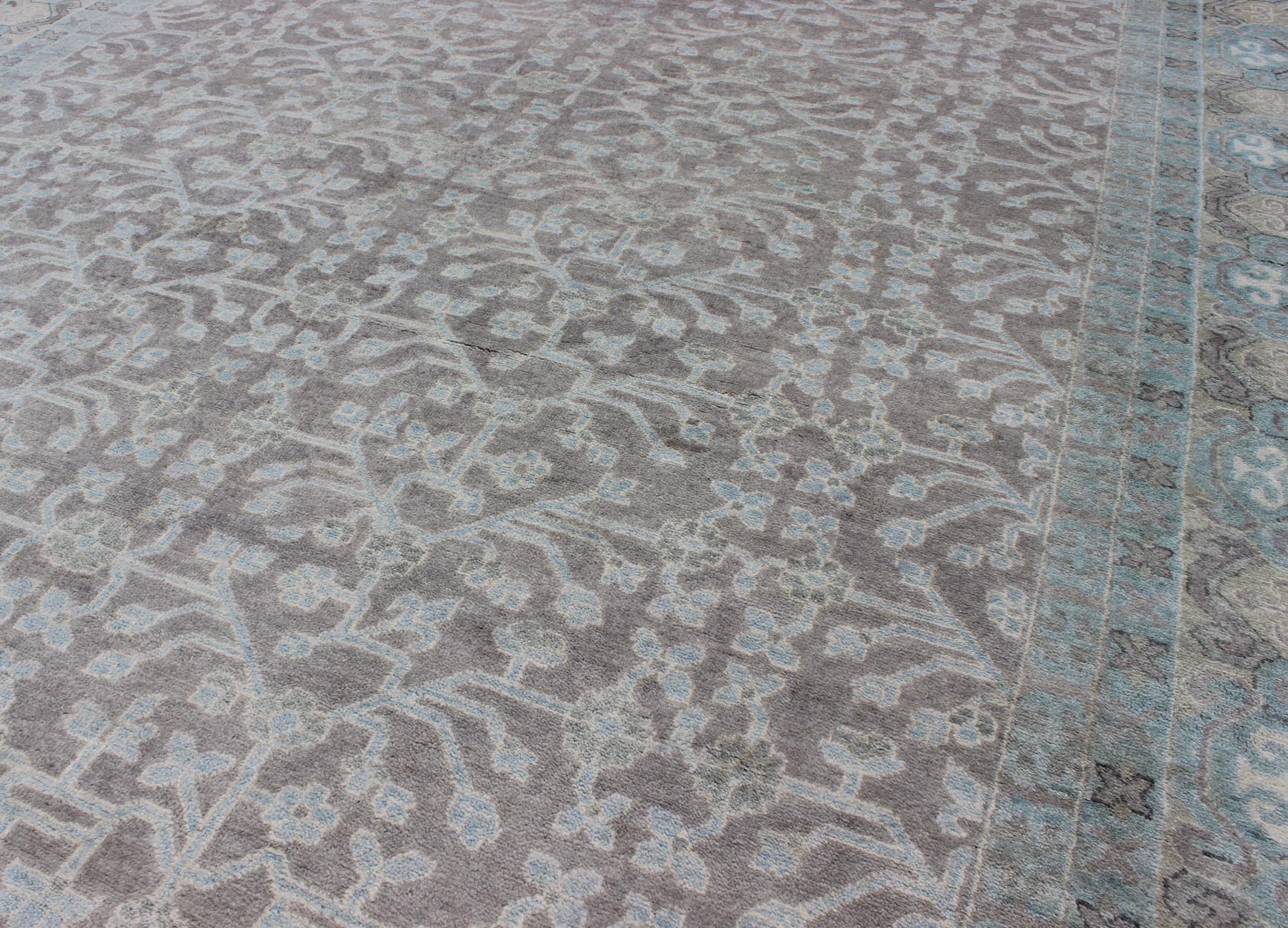 Keivan Woven Arts Hand - Knotted Khotan Rug in with All - Over Sub - Geometric Design Modern Hand - Knotted Khotan Rug in with All - Over Sub - Geometric Design This modern Indian Khotan rug has been hand - knotted in wool and features an all - over sub - geomet... - Keivan Woven ArtsOB - 9379584 - 6460001 - 9673Rug