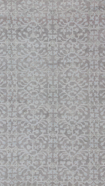 Keivan Woven Arts Hand - Knotted Khotan Rug in with All - Over Sub - Geometric Design Modern Hand - Knotted Khotan Rug in with All - Over Sub - Geometric Design This modern Indian Khotan rug has been hand - knotted in wool and features an all - over sub - geomet... - Keivan Woven ArtsOB - 9379584 - 6460001 - 9673Rug