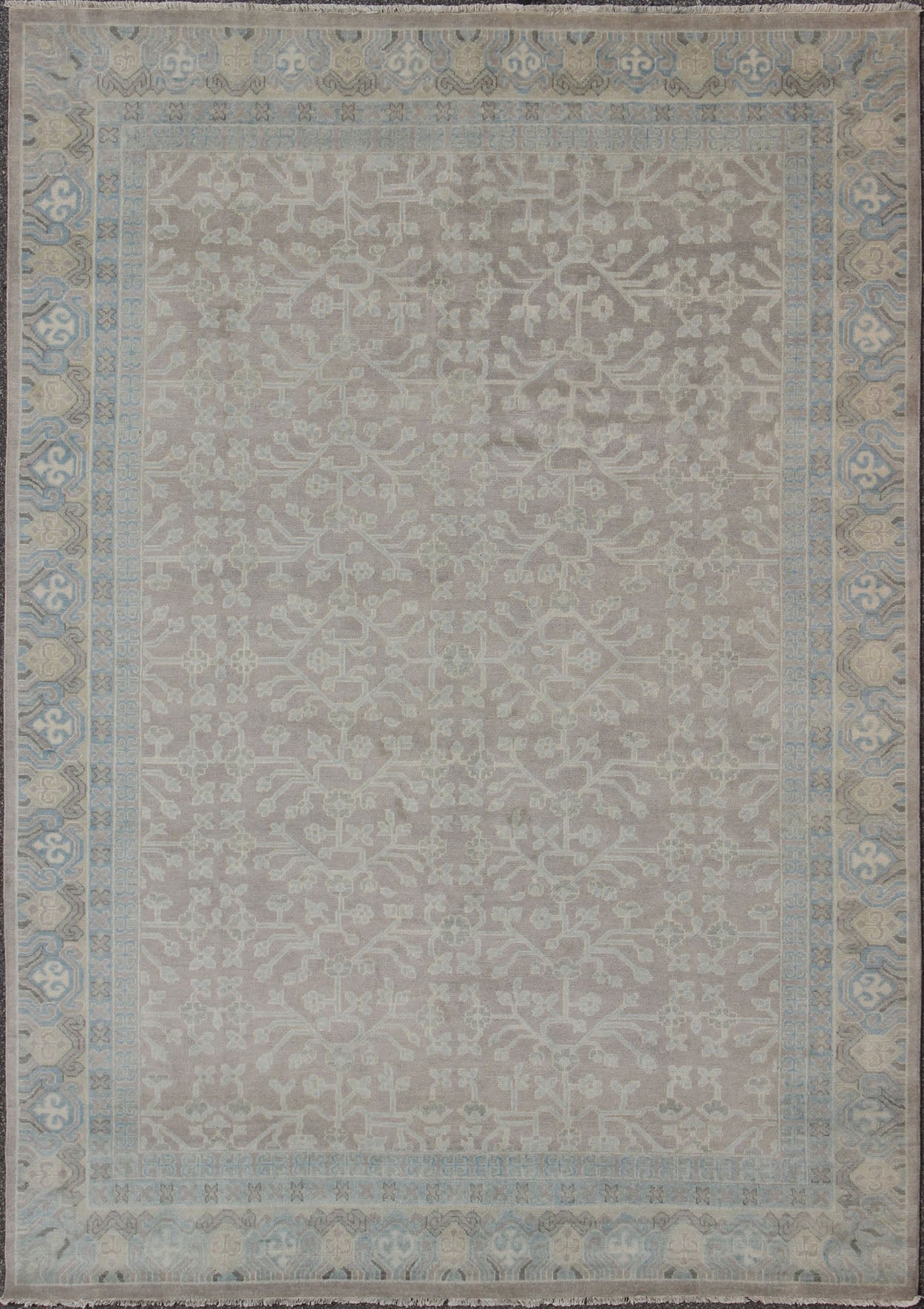 Keivan Woven Arts Khotan Rug in Wool with All - Over Design. Keivan Woven Arts; rug OB - 9379586 - 6460001, country of origin / type: India / Khotan, circa Early 21st Century. Measures: 8'9 x 11'9 This modern Indian Khotan rug has been hand - knotted in... - Keivan Woven ArtsOB - 9379586 - 6460001 - 9677Rug