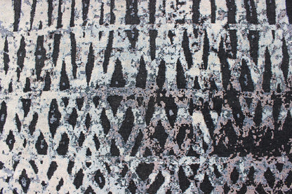 Modern Rug with Abstract Design in Black Charcoal, Silver and High and Low Pile Modern design rug in Abstract design, Keivan Woven Arts/rug OB - 9392915 - 5300028, country of origin / type: India / Modern, circa Early - 21st Century. Measures:... - Keivan Woven ArtsOB - 9392915 - 5300028 - 9298Rug