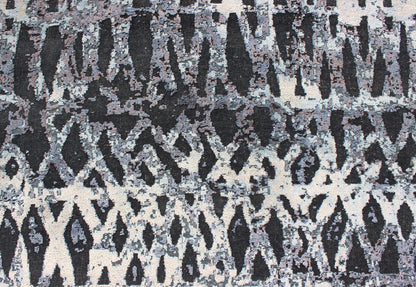 Modern Rug with Abstract Design in Black Charcoal, Silver and High and Low Pile Modern design rug in Abstract design, Keivan Woven Arts/rug OB - 9392915 - 5300028, country of origin / type: India / Modern, circa Early - 21st Century. Measures:... - Keivan Woven ArtsOB - 9392915 - 5300028 - 9298Rug