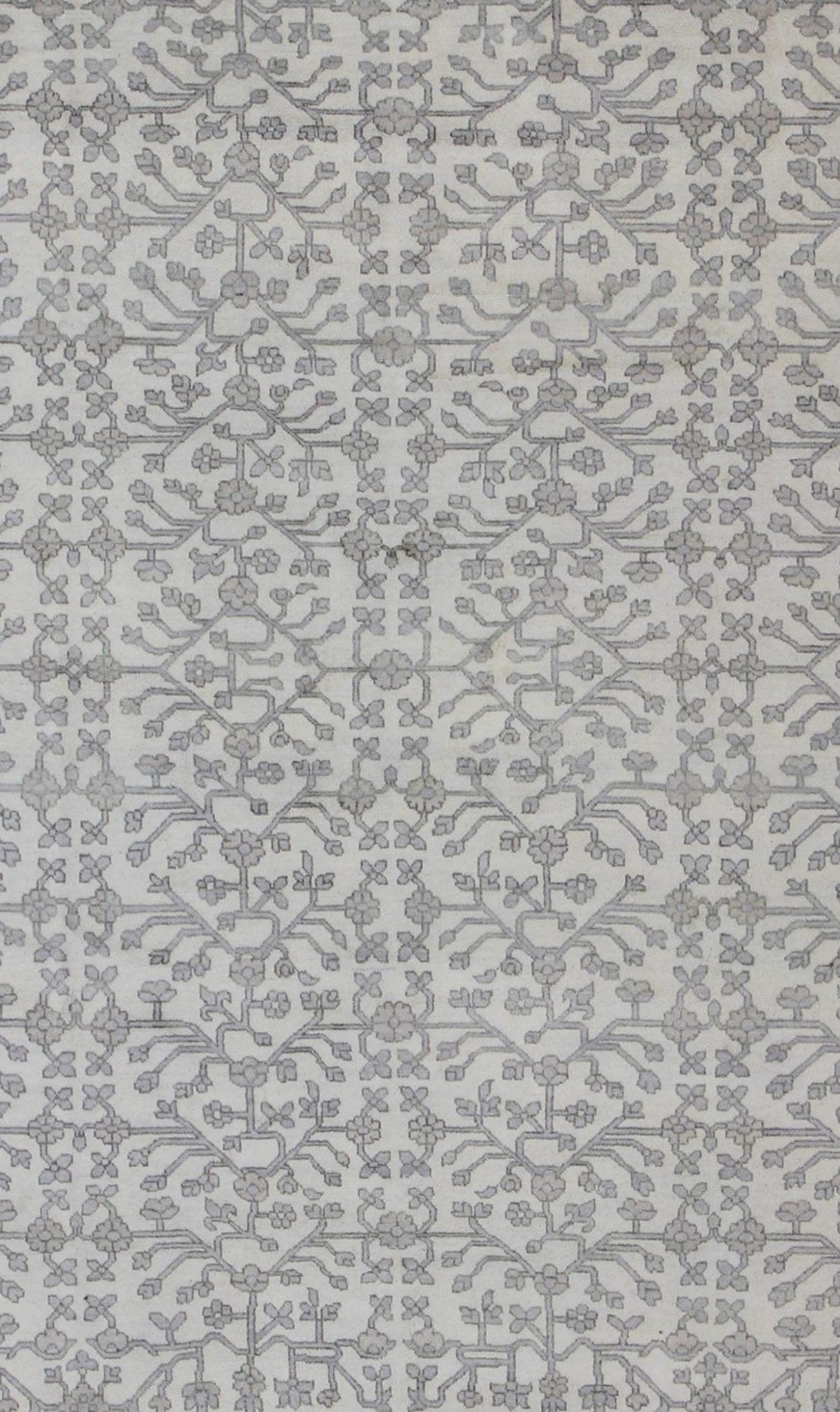 Khotan Rug in Wool with All - Over Design in Cream and Gray By Keivan Woven Arts This modern Indian Khotan rug has been hand - knotted in wool and features an all - over, sub - geometric design rendered in cream and gray tones. A complementary, multi - ... - Keivan Woven ArtsOB - 9393429 - 6460013 - 9683Rug