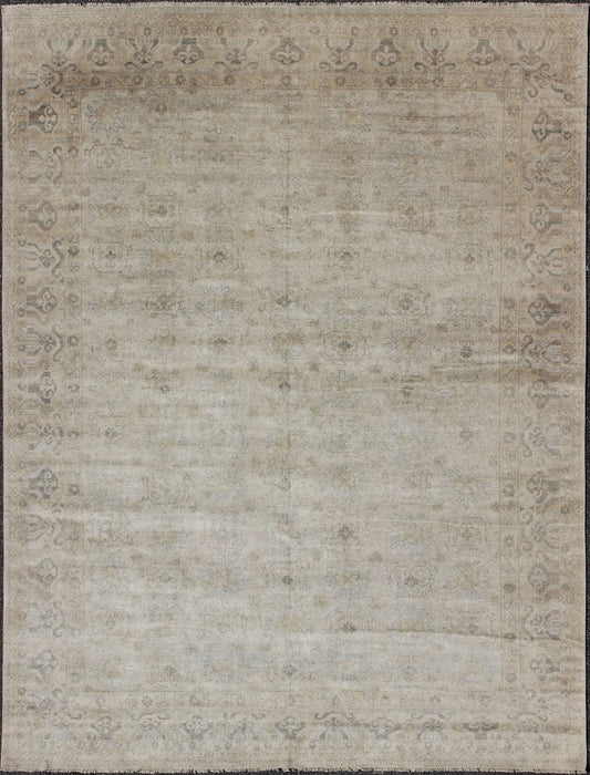 Large Muted Modern Khotan Rug with All - Over Sub - Geometric Motifs Modern Khotan Rug, rug OB - 9413619 - 592009, country of origin / type: India / Khotan, circa Early - 21st Century. Measures: 12'0 x 15'0. - Keivan Woven ArtsOB - 9413619 - 592009 - 8529