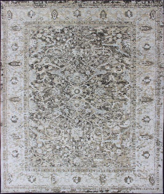 Silk and Wool Classic design rug in Contemporary Colors and modern Feel . Finely woven silk and wool rug with a classic design. rug AN - 117272, country of origin / type: Classic design / wool and silk rug Measures: 8 x 10 - Keivan Woven ArtsOB - 9497048 - 7120028 - 11342Rug