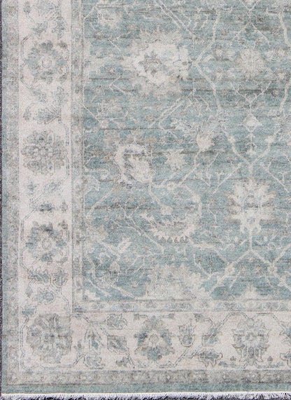 Keivan Woven Arts Turkish Oushak in Seafoam Green, Ivory and Light Gray Oushak in Seafoam Green, Ivory and Light Gray by Keivan Woven Arts - 8'0 X 10'0 Turkish Oushak in Seafoam Green, ivory and Light Brown. Keivan Woven Arts, OB - 954303... - Keivan Woven ArtsOB - 9543038 - 6480025 - 9689Rug