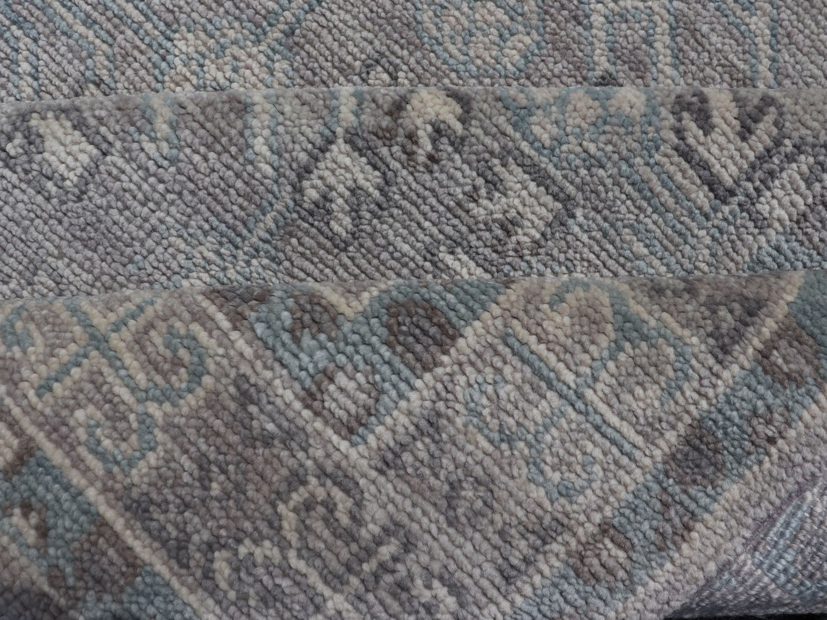 Modern Khotan Design Rug in Wool with All - Over Design By Keivan Woven Arts This modern Indian Khotan rug has been hand - knotted in wool and features an all - over, sub - geometric design rendered in muted tones. A complementary, multi - tiered border ... - Keivan Woven ArtsOB - 9543192 - 98000090 - 15496