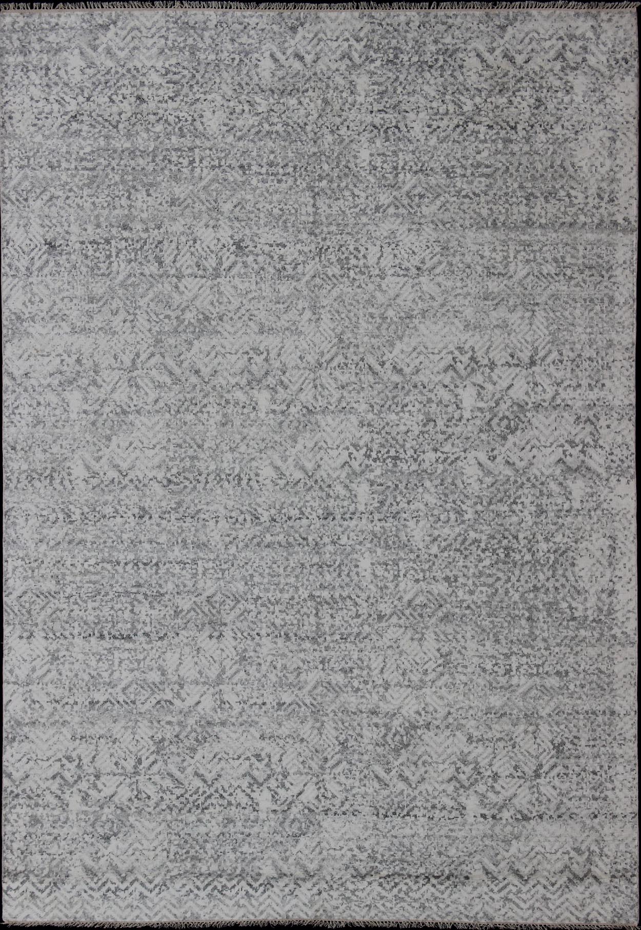 Large Modern Rug With All - Over Minimalist Pattern in Lt. Charcoal, Gray, Gray Green & Silver. Neutral tone rug with free - flowing modern design, rug OB - 9555108, country of origin / type: India The subdued design of this piled rug makes it... - Keivan Woven ArtsOB - 9555108 - 400380001 - 12210Rug