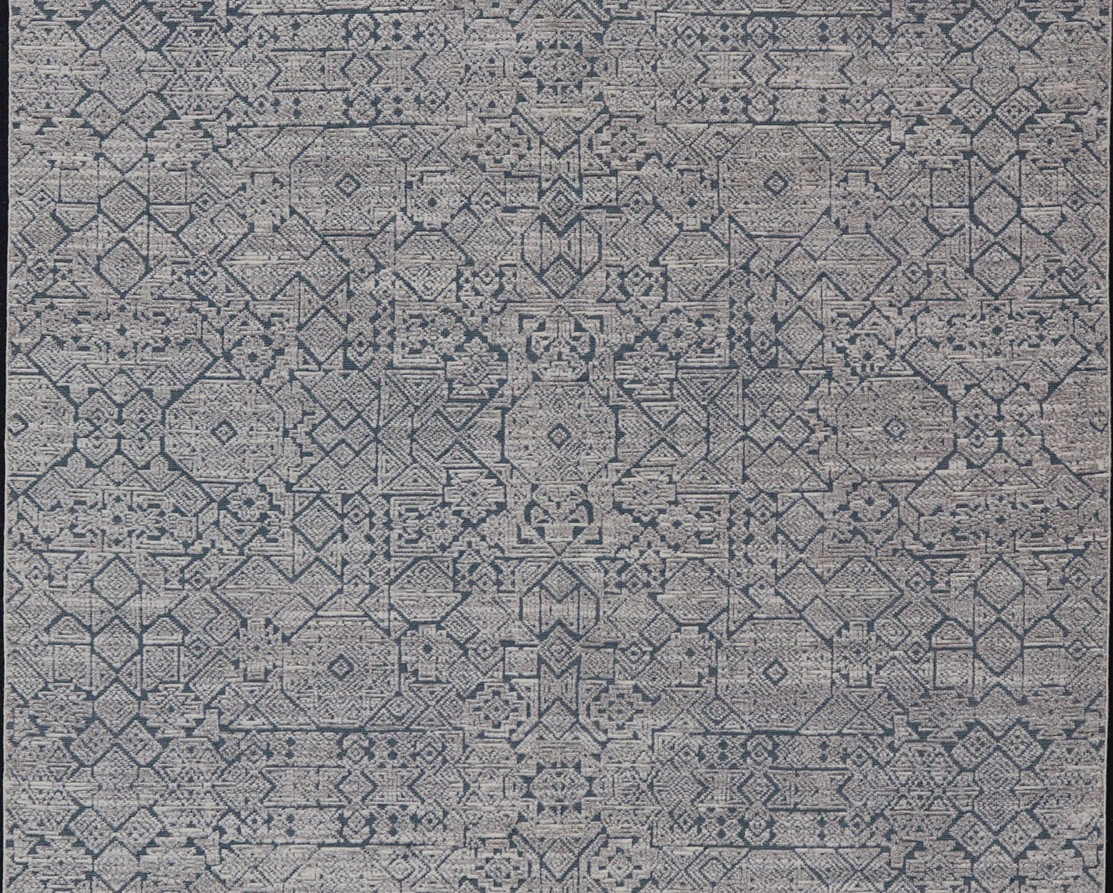 Hand - Knotted Modern Rug in Wool with All - Over Design in Blue and Cream This Modern Indian rug has been hand - knotted in wool and features an all - over, sub - geometric design rendered in blue and cream tones. A complementary, multi - tiered border en... - Keivan Woven ArtsOB - 9599733 - 18174Rug