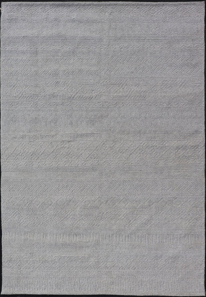 Modern Hand - Knotted Oushak Rug in Wool with Sub - Geometric Design in Cream This modern tribal Oushak rug has been hand - knotted in wool. The rug features a modern, all - over sub - geometric design, rendered in cream, a complementary, multi - tiered bo... - Keivan Woven ArtsOB - 9664884 - 18186Rug