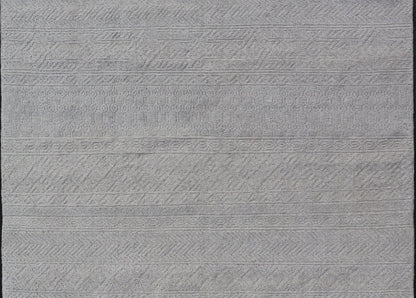 Modern Hand - Knotted Oushak Rug in Wool with Sub - Geometric Design in Cream This modern tribal Oushak rug has been hand - knotted in wool. The rug features a modern, all - over sub - geometric design, rendered in cream, a complementary, multi - tiered bo... - Keivan Woven ArtsOB - 9664884 - 18186Rug