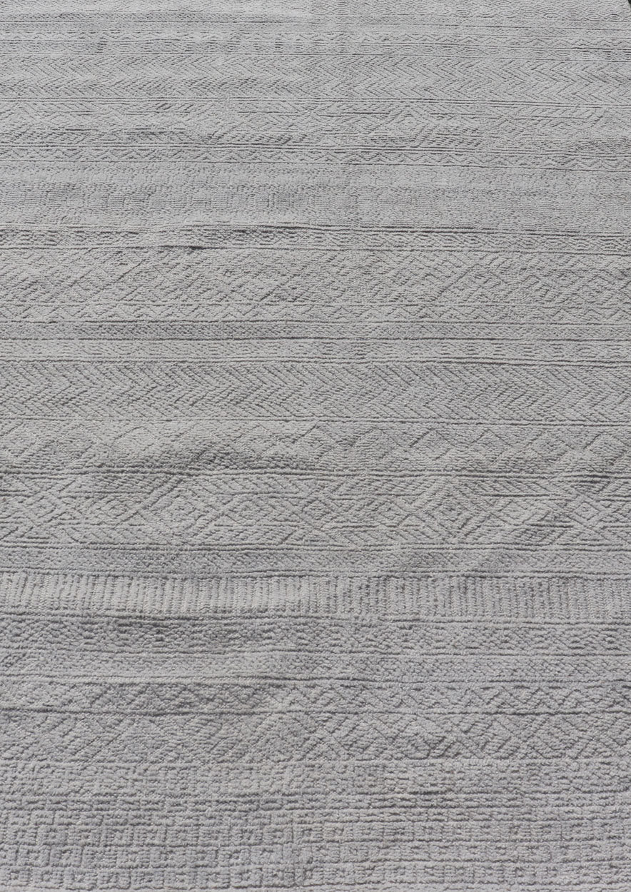 Modern Hand - Knotted Oushak Rug in Wool with Sub - Geometric Design in Cream This modern tribal Oushak rug has been hand - knotted in wool. The rug features a modern, all - over sub - geometric design, rendered in cream, a complementary, multi - tiered bo... - Keivan Woven ArtsOB - 9664884 - 18186Rug