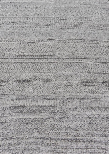 Modern Hand - Knotted Oushak Rug in Wool with Sub - Geometric Design in Cream This modern tribal Oushak rug has been hand - knotted in wool. The rug features a modern, all - over sub - geometric design, rendered in cream, a complementary, multi - tiered bo... - Keivan Woven ArtsOB - 9664884 - 18186Rug