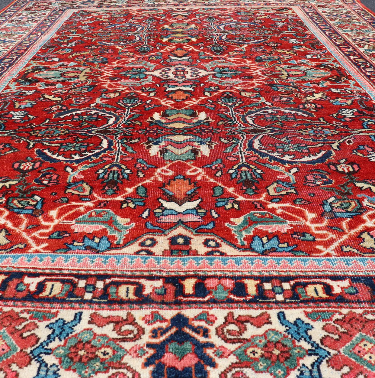Antique Persian Mahal - Sultanabad Rug with All - Over Geometric Design This Persian Mahal/Sultanabad features a symmetrical, all - over sub - geometric design. The entirety of the piece is enclosed within a complementary multi - tiered. border Re... - Keivan Woven ArtsPTA - 200701 - 16558