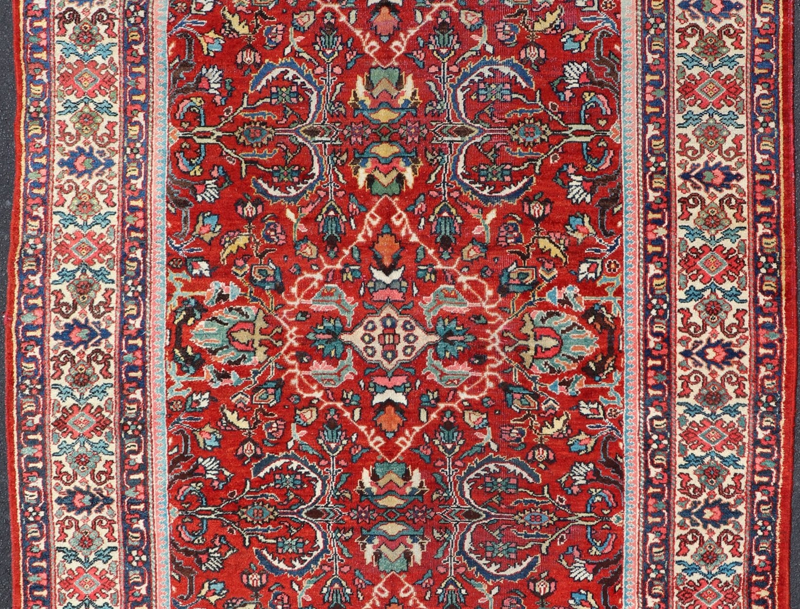 Antique Persian Mahal - Sultanabad Rug with All - Over Geometric Design This Persian Mahal/Sultanabad features a symmetrical, all - over sub - geometric design. The entirety of the piece is enclosed within a complementary multi - tiered. border Re... - Keivan Woven ArtsPTA - 200701 - 16558