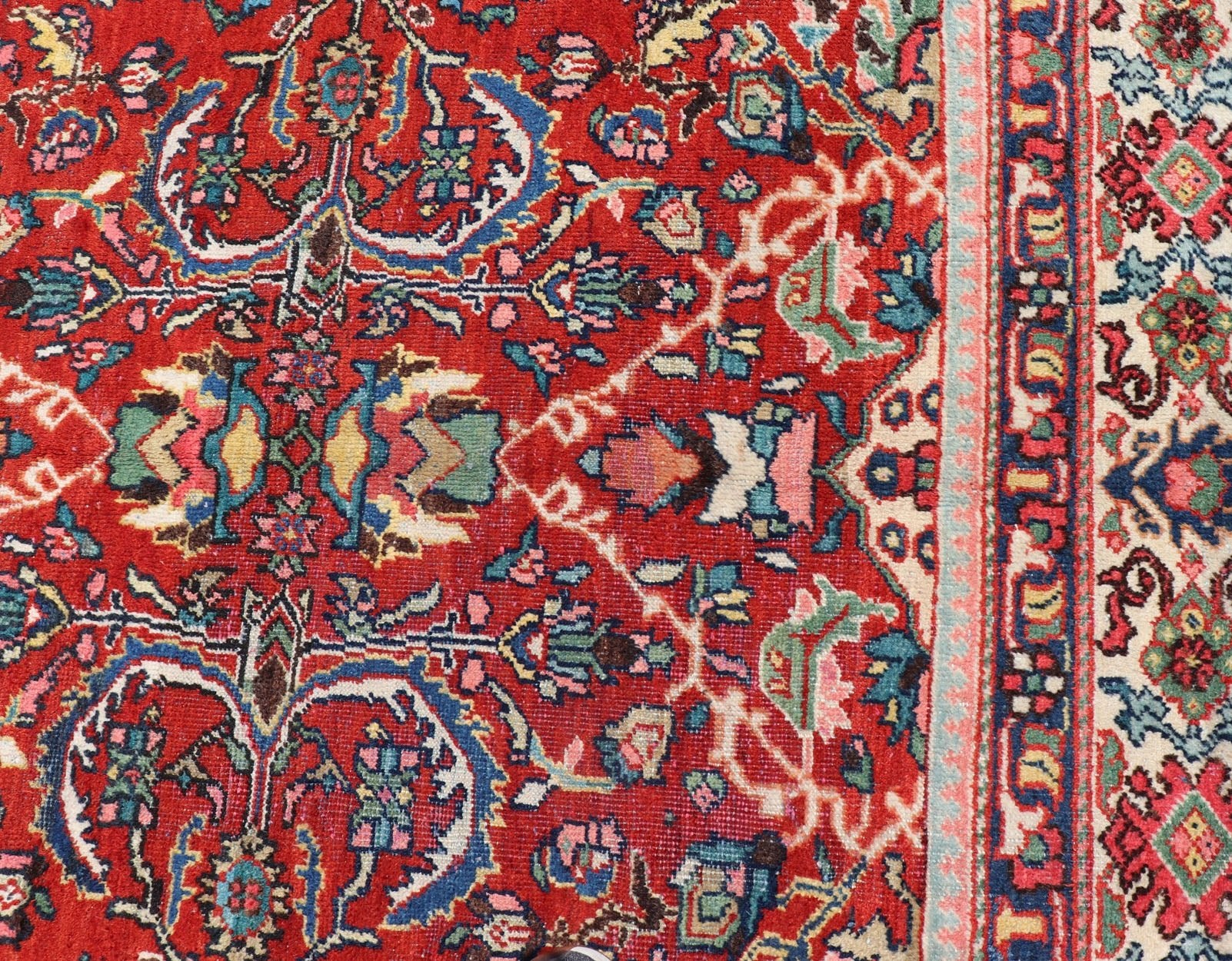 Antique Persian Mahal - Sultanabad Rug with All - Over Geometric Design This Persian Mahal/Sultanabad features a symmetrical, all - over sub - geometric design. The entirety of the piece is enclosed within a complementary multi - tiered. border Re... - Keivan Woven ArtsPTA - 200701 - 16558