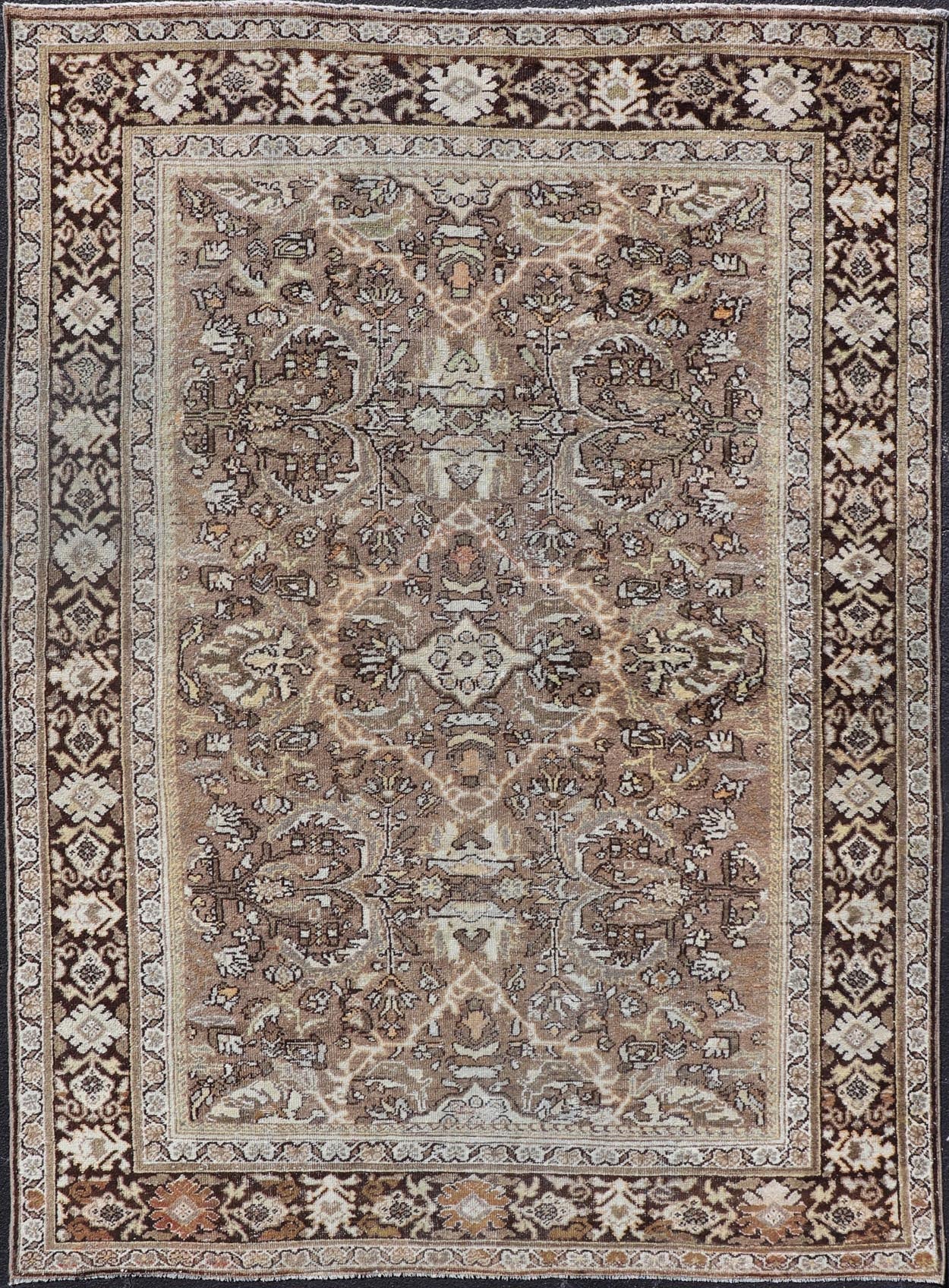 Antique Persian Sultanabad - Mahal Rug with All - Over Sub - Geometric Design Vintage Mahal Rug, Keivan Woven Arts / rug PTA - 200702, country of origin / type: Persian / Sultanabad - Mahal, circa Early - 20th Century. Measures: 6'8 x 10'0 - Keivan Woven ArtsPTA - 200702 - 16564Rug