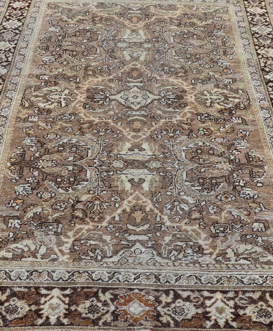 Antique Persian Sultanabad - Mahal Rug with All - Over Sub - Geometric Design Vintage Mahal Rug, Keivan Woven Arts / rug PTA - 200702, country of origin / type: Persian / Sultanabad - Mahal, circa Early - 20th Century. Measures: 6'8 x 10'0 - Keivan Woven ArtsPTA - 200702 - 16564Rug