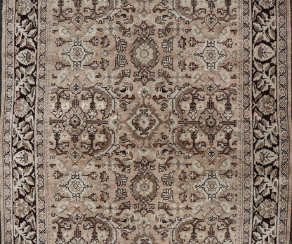 Vintage Sultanabad - Mahal Rug with All - Over Sub - Geometric Medallion Design This vintage Persian rug features an all - neutral palette of creams, taupe, and cocoas. The field as floral medallion and motifs. The border with a separate floral design w... - Keivan Woven ArtsPTA - 200703 - 16570Rug