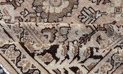 Vintage Sultanabad - Mahal Rug with All - Over Sub - Geometric Medallion Design This vintage Persian rug features an all - neutral palette of creams, taupe, and cocoas. The field as floral medallion and motifs. The border with a separate floral design w... - Keivan Woven ArtsPTA - 200703 - 16570Rug