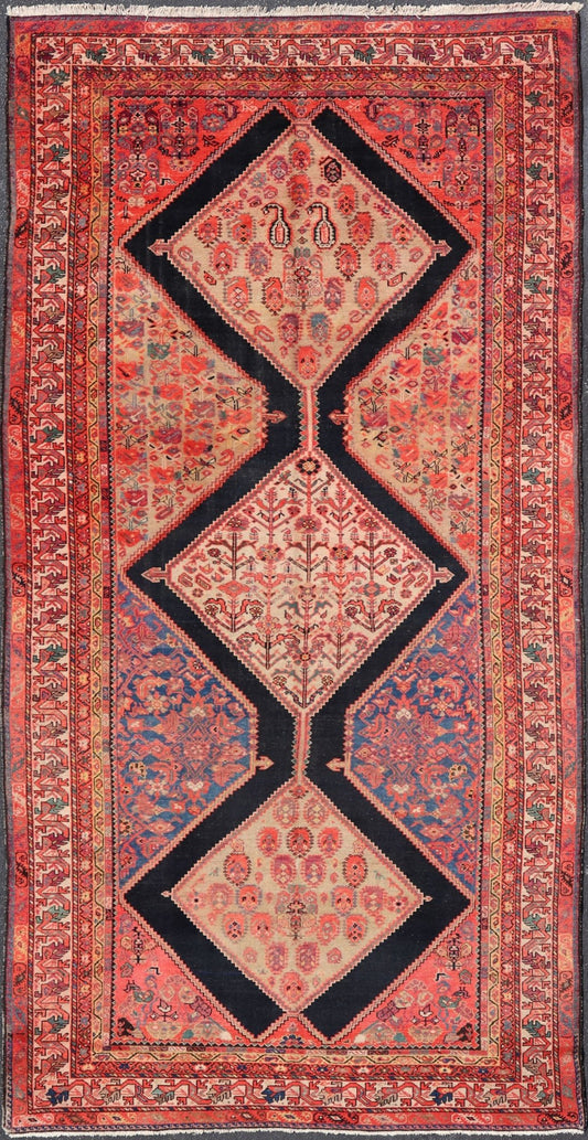 Large Antique Persian Malayer Gallery Runner With Geometric Medallion Keivan Woven Arts This Multicolored Antique Persian Malayer wide gallery runner features a geometric medallion design replete with sub - geometric motifs. The entirety of the ... - Keivan Woven ArtsPTA - 200705 - 16582Rug