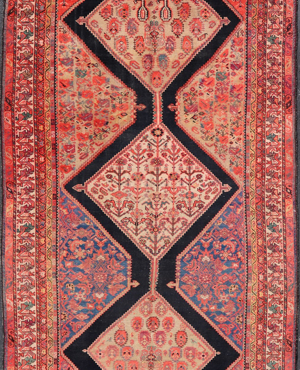 Large Antique Persian Malayer Gallery Runner With Geometric Medallion Keivan Woven Arts This Multicolored Antique Persian Malayer wide gallery runner features a geometric medallion design replete with sub - geometric motifs. The entirety of the ... - Keivan Woven ArtsPTA - 200705 - 16582Rug