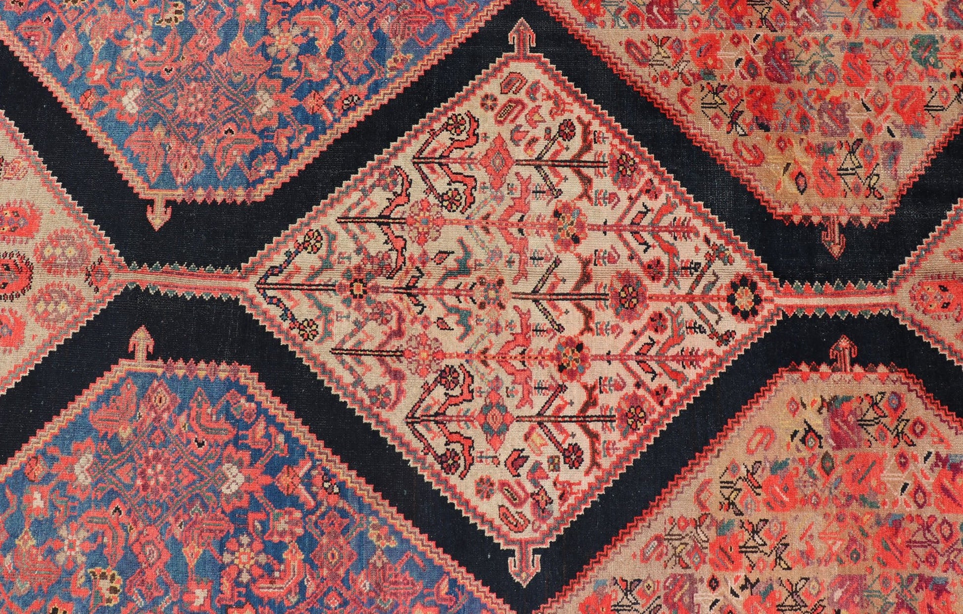 Large Antique Persian Malayer Gallery Runner With Geometric Medallion Keivan Woven Arts This Multicolored Antique Persian Malayer wide gallery runner features a geometric medallion design replete with sub - geometric motifs. The entirety of the ... - Keivan Woven ArtsPTA - 200705 - 16582Rug