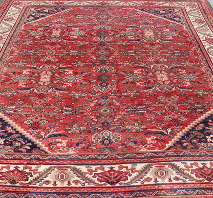 Antique Persian Hand Knotted Sultanabad - Mahal Rug with All - Over Floral Design Antique Hand Knotted Persian Sultanabad - Mahal rug with red field and ivory border, Keivan Woven Arts rug PTA - 200707, country of origin / type: Iran / Mahal , circa 19... - Keivan Woven ArtsPTA - 200707 - 16594Rug