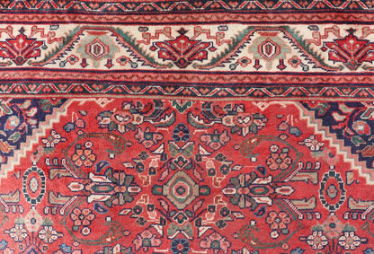 Antique Persian Hand Knotted Sultanabad - Mahal Rug with All - Over Floral Design Antique Hand Knotted Persian Sultanabad - Mahal rug with red field and ivory border, Keivan Woven Arts rug PTA - 200707, country of origin / type: Iran / Mahal , circa 19... - Keivan Woven ArtsPTA - 200707 - 16594Rug