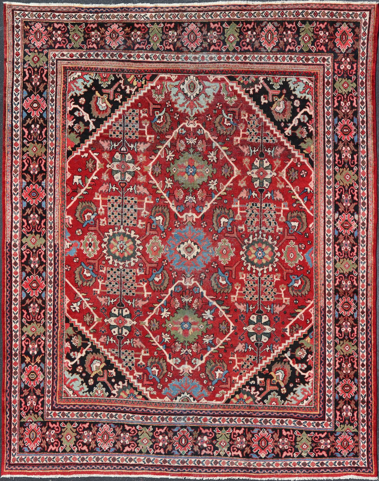 Large Antique Hand Knotted Persian Sultanabad - Mahal Rug with Medallion Design Sultanabad Mahal antique rug from Persia with all - over geometric design, Keivan Woven Arts / rug PTA - 200710, country of origin / type: Iran / Mahal, circa 1920 jewe... - Keivan Woven ArtsPTA - 200710 - 16606