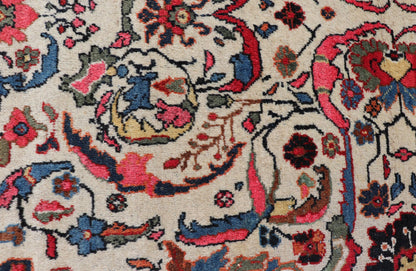 Semi Antique Persian Mahal Rug with Medallion Design with Ivory Background Persian semi antique Mahal rug with medallion design in ivory back ground with floral design. rug PTA - 200711, country of origin / type: Iran / Sultanabad, circa mid - 20t... - Keivan Woven ArtsPTA - 200711 - 16612Rug
