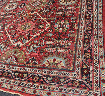 Semi Antique Persian Mahal Rug with Medallion Design in Jewel Tones Persian semi antique Mahal rug with medallion design in red with jewel tones Keivan Woven Arts / rug PTA - 200712, country of origin / type: Iran / Sultanabad, circa mid - 20th ... - Keivan Woven ArtsPTA - 200712 - 16618Rug