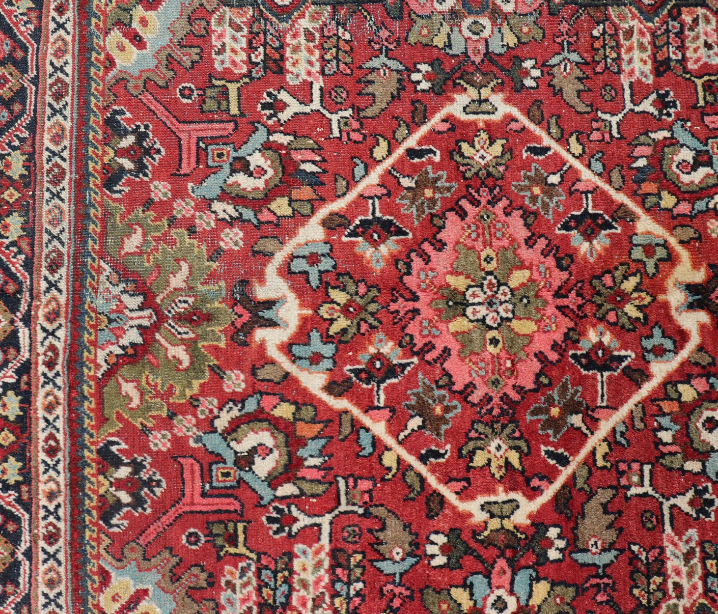 Semi Antique Persian Mahal Rug with Medallion Design in Jewel Tones Persian semi antique Mahal rug with medallion design in red with jewel tones Keivan Woven Arts / rug PTA - 200712, country of origin / type: Iran / Sultanabad, circa mid - 20th ... - Keivan Woven ArtsPTA - 200712 - 16618Rug