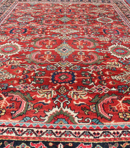 Antique Persian Mahal Rug with All - Over Sub - Geometric Design in Red Background This rug is replete with an all - over symmetrical sub - geometric design set upon a red background and enclosed within a complementary border.Keivan Woven Arts Rugs ... - Keivan Woven ArtsPTA - 200714 - 16630