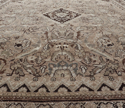 Vintage Persian Sultanabad - Mahal Rug with Sub - Geometric Diamond Herati Design This Vintage Sultanabad - Mahal Rug features a sub - geometric diamond design with herati motifs. The rug is set upon a taupe background and is enclosed within a compleme... - Keivan Woven ArtsPTA - 200715 - 16636Rug