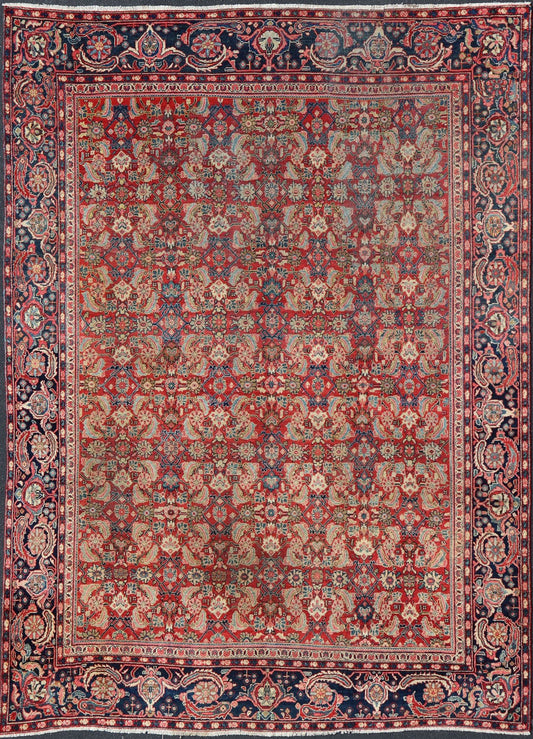 Antique Hand Knotted Persian Sultanabad - Mahal with All - Over Sub - Geometric Design Sultanabad - Mahal Antique Rug, Keivan Woven Arts / rug PTA - 200717, country of origin / type: Persian / Sultanabad - Mahal, circa Early - 20th Century. Measures: 9... - Keivan Woven ArtsPTA - 200717 - 16642