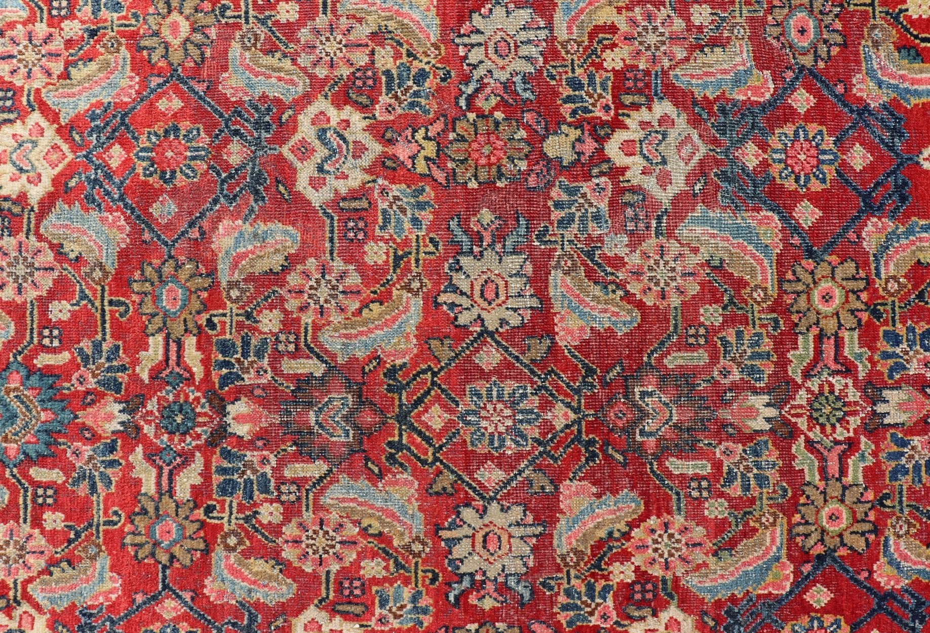 Antique Hand Knotted Persian Sultanabad - Mahal with All - Over Sub - Geometric Design Sultanabad - Mahal Antique Rug, Keivan Woven Arts / rug PTA - 200717, country of origin / type: Persian / Sultanabad - Mahal, circa Early - 20th Century. Measures: 9... - Keivan Woven ArtsPTA - 200717 - 16642