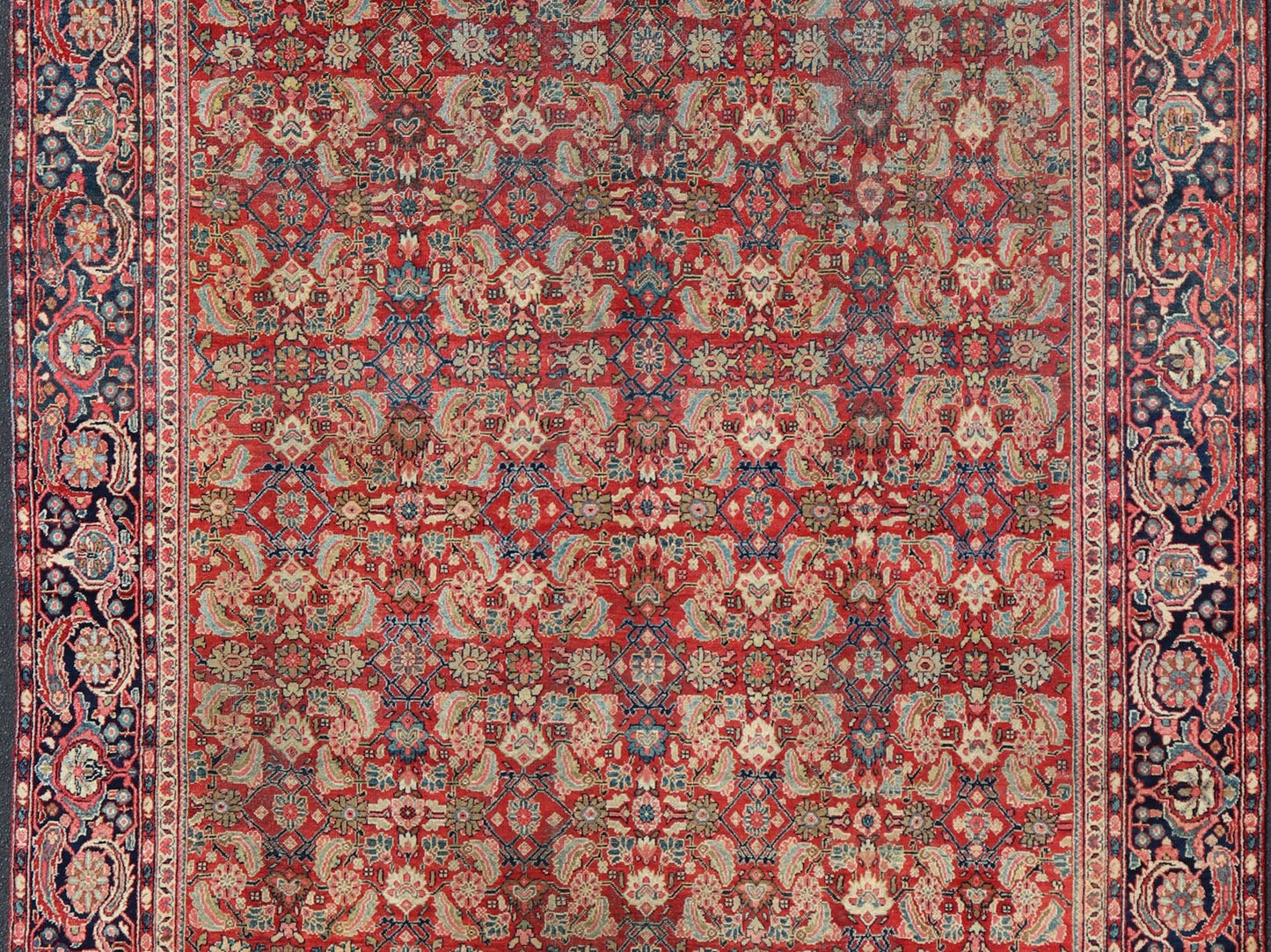 Antique Hand Knotted Persian Sultanabad - Mahal with All - Over Sub - Geometric Design Sultanabad - Mahal Antique Rug, Keivan Woven Arts / rug PTA - 200717, country of origin / type: Persian / Sultanabad - Mahal, circa Early - 20th Century. Measures: 9... - Keivan Woven ArtsPTA - 200717 - 16642