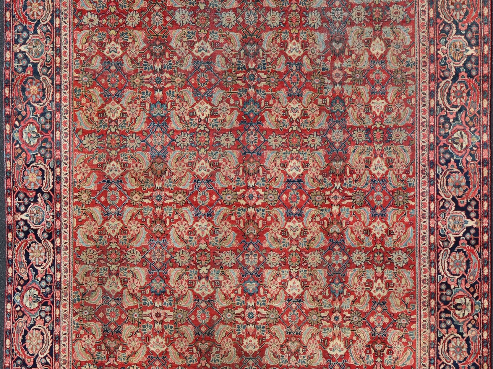 Antique Hand Knotted Persian Sultanabad - Mahal with All - Over Sub - Geometric Design Sultanabad - Mahal Antique Rug, Keivan Woven Arts / rug PTA - 200717, country of origin / type: Persian / Sultanabad - Mahal, circa Early - 20th Century. Measures: 9... - Keivan Woven ArtsPTA - 200717 - 16642