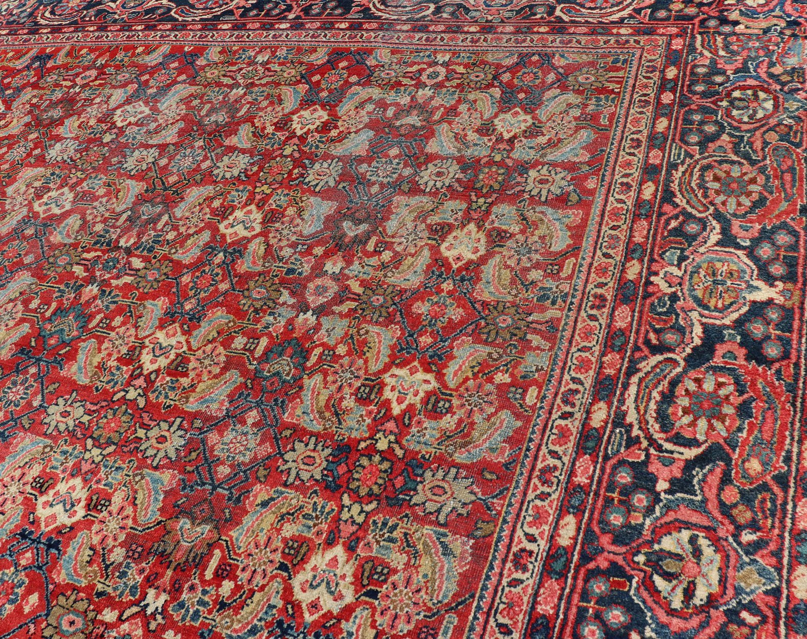 Antique Hand Knotted Persian Sultanabad - Mahal with All - Over Sub - Geometric Design Sultanabad - Mahal Antique Rug, Keivan Woven Arts / rug PTA - 200717, country of origin / type: Persian / Sultanabad - Mahal, circa Early - 20th Century. Measures: 9... - Keivan Woven ArtsPTA - 200717 - 16642