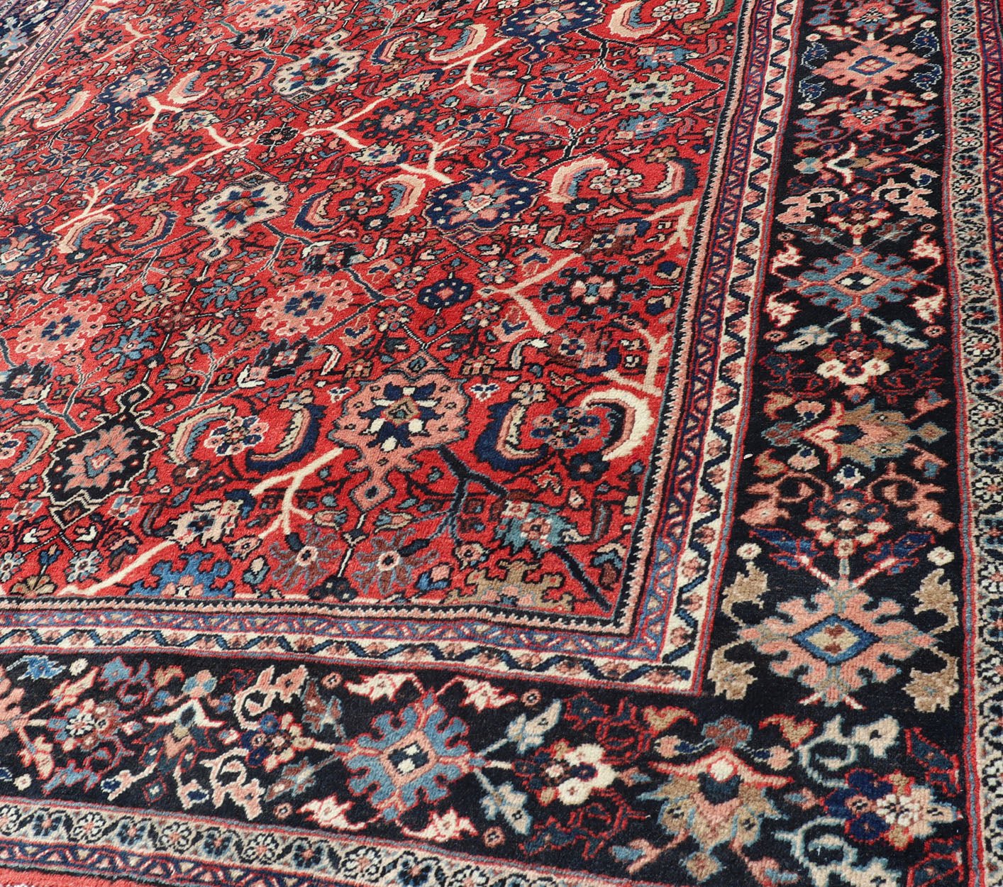 Persian Hand Knotted Vintage Mahal - Sultanabad Rug With All Over Geometric Design Red background Vintage Persian Mahal - Sultanabad rug with All Over Geometric Design, Keivan Woven Arts / rug/PTA - 200719, country of origin / type: Iran / Sultanabad... - Keivan Woven ArtsPTA - 200719 - 16654Rug
