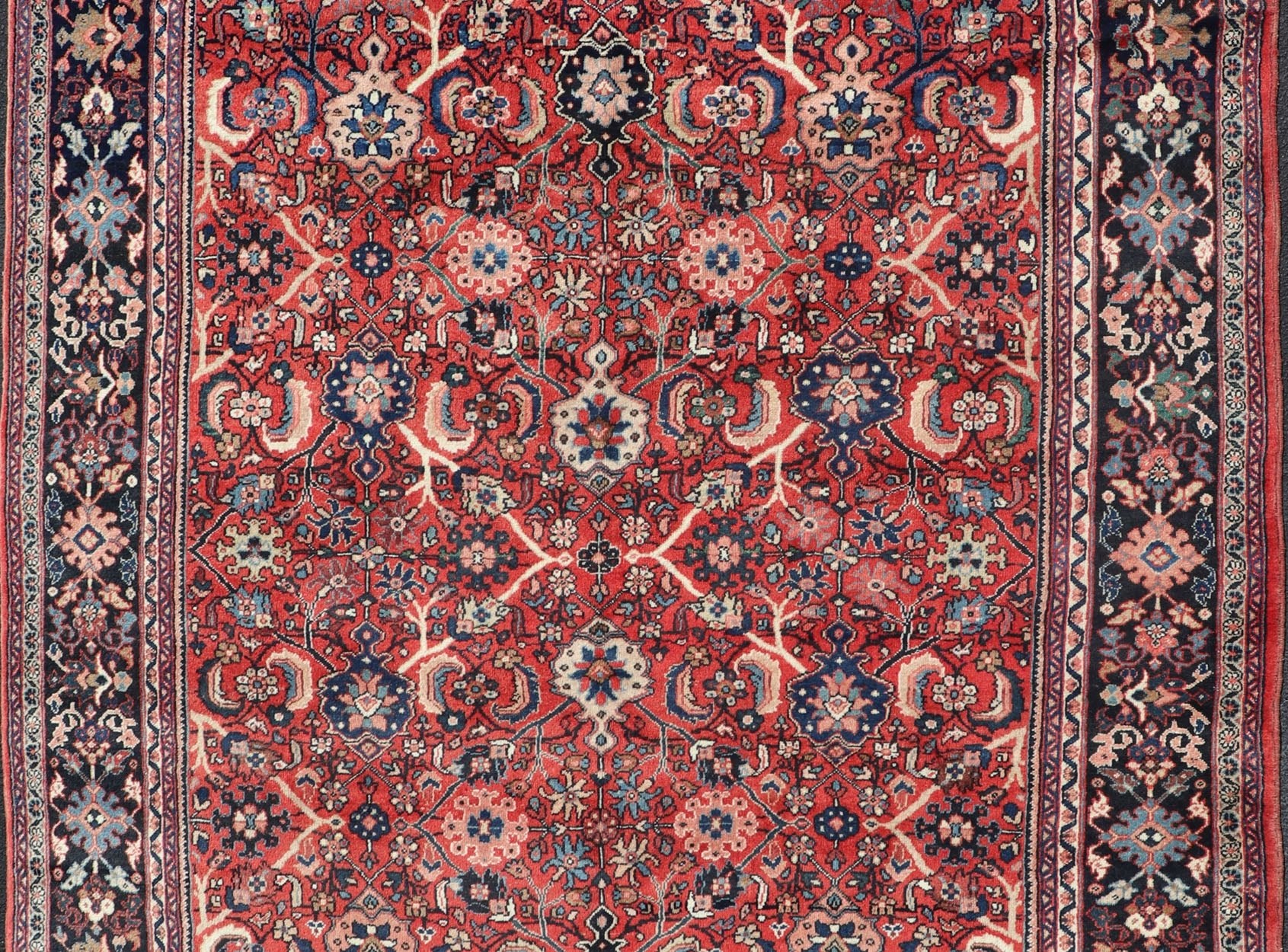 Persian Hand Knotted Vintage Mahal - Sultanabad Rug With All Over Geometric Design Red background Vintage Persian Mahal - Sultanabad rug with All Over Geometric Design, Keivan Woven Arts / rug/PTA - 200719, country of origin / type: Iran / Sultanabad... - Keivan Woven ArtsPTA - 200719 - 16654Rug
