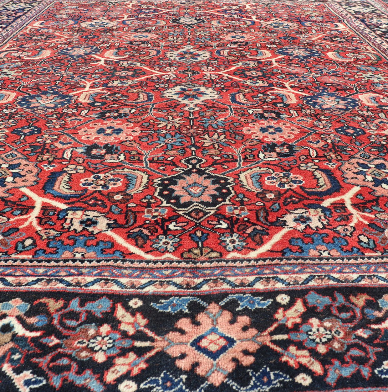 Persian Hand Knotted Vintage Mahal - Sultanabad Rug With All Over Geometric Design Red background Vintage Persian Mahal - Sultanabad rug with All Over Geometric Design, Keivan Woven Arts / rug/PTA - 200719, country of origin / type: Iran / Sultanabad... - Keivan Woven ArtsPTA - 200719 - 16654Rug
