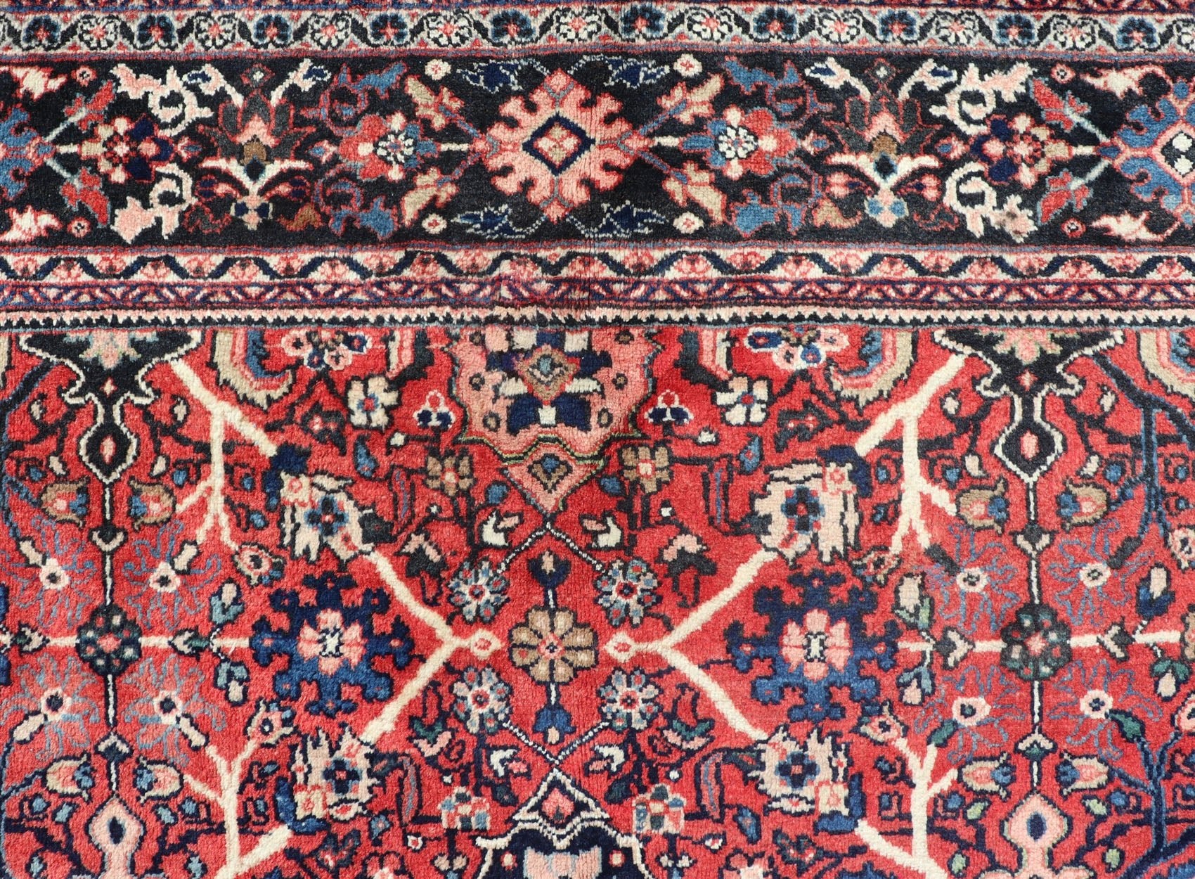 Persian Hand Knotted Vintage Mahal - Sultanabad Rug With All Over Geometric Design Red background Vintage Persian Mahal - Sultanabad rug with All Over Geometric Design, Keivan Woven Arts / rug/PTA - 200719, country of origin / type: Iran / Sultanabad... - Keivan Woven ArtsPTA - 200719 - 16654Rug