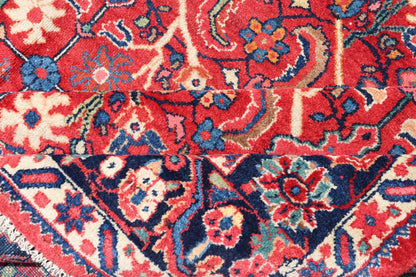 Antique Persian Mahal - Sultanabad With All - Over Sub - Geometric Design This Antique Persian Mahal - Sultanabad features a large symmetrical central diamond design; replete with floral and sub - geometric motifs rendered in multicolor, set upon a red ba... - Keivan Woven ArtsPTA - 200721 - 16660